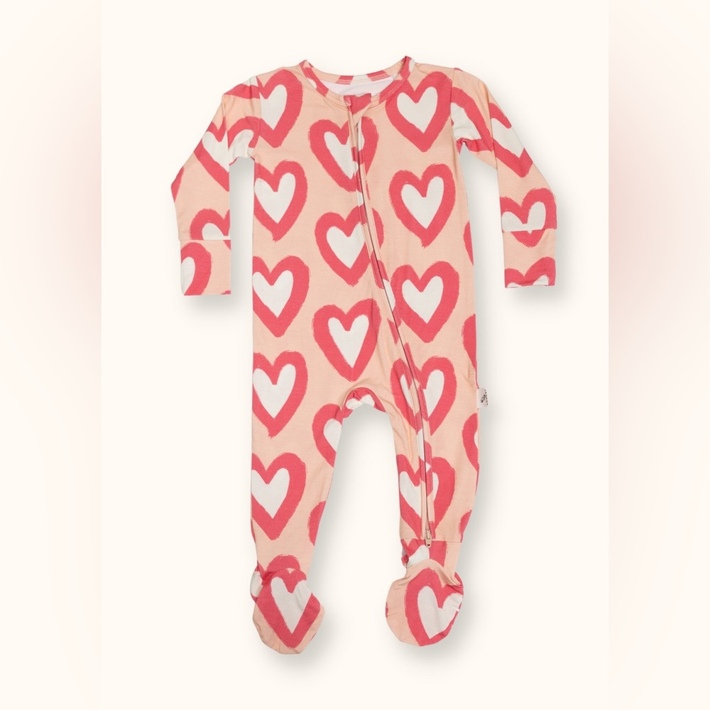 Loocsy Pink Hearts Pajamas 6-9m